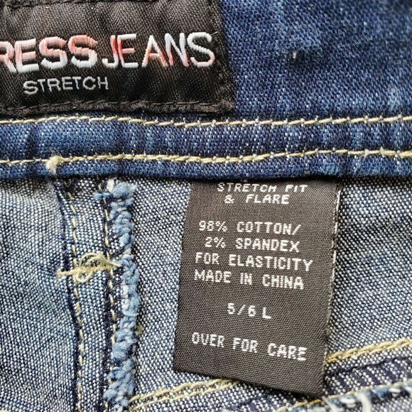 Vintage Express Fit & Flare Jeans Low Rise Sculpted Stretch 5 6 Long Tall - Picture 4 of 12